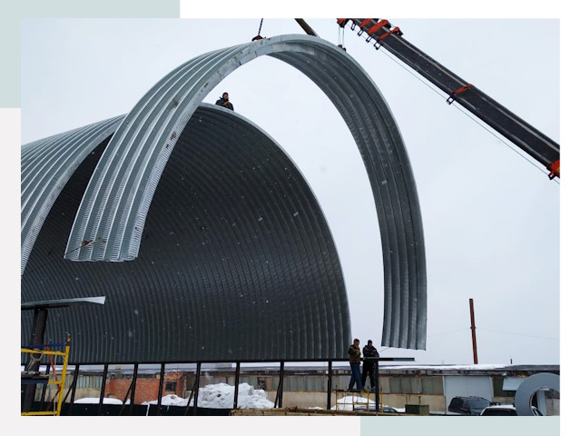 Полукруглые ангары в Дальнереченске